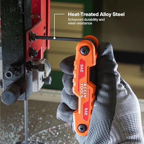 Klein Tools 70543 Juego de llaves hexagonales plegables compactas de 3 piezas, métricas, SAE, tamaños Torx, 25 llaves, acero de aleación tratado térmicamente de resistencia industrial