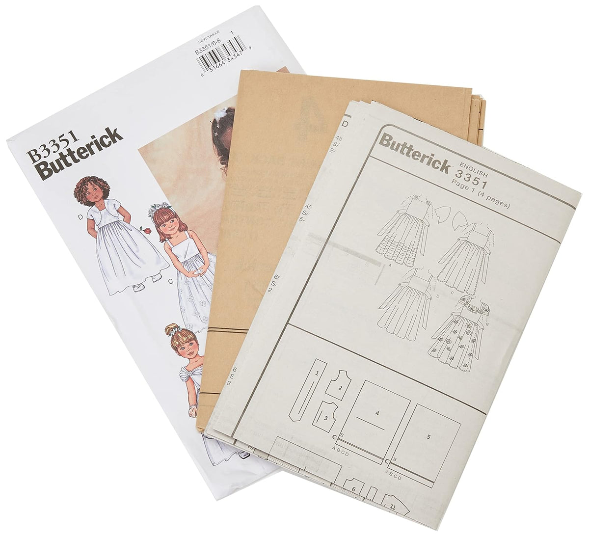 BUTTERICK PATTERNS B3351 Chaqueta y Vestido para niños/niñas, Talla 36-38