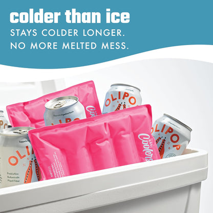 Cool Coolers 2 Pack Soft Ice Packs for Cooler, Flexible Stretch Nylon, Lunch Box Ice Packs, Ice Packs for Lunch Boxes