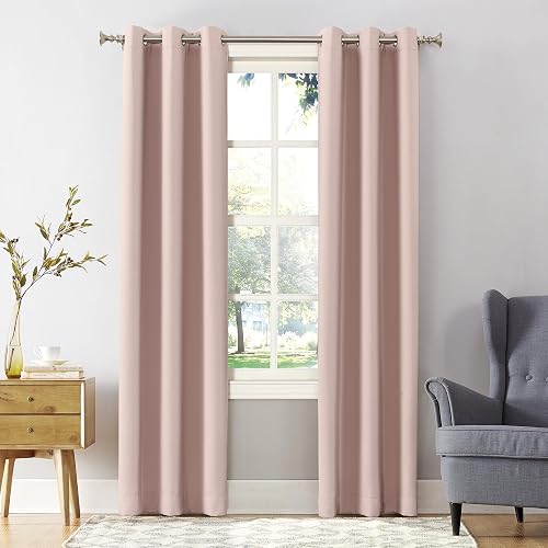 Sun Zero Easton - Cortina con ojales opacos, Rosado (Blush Pink)