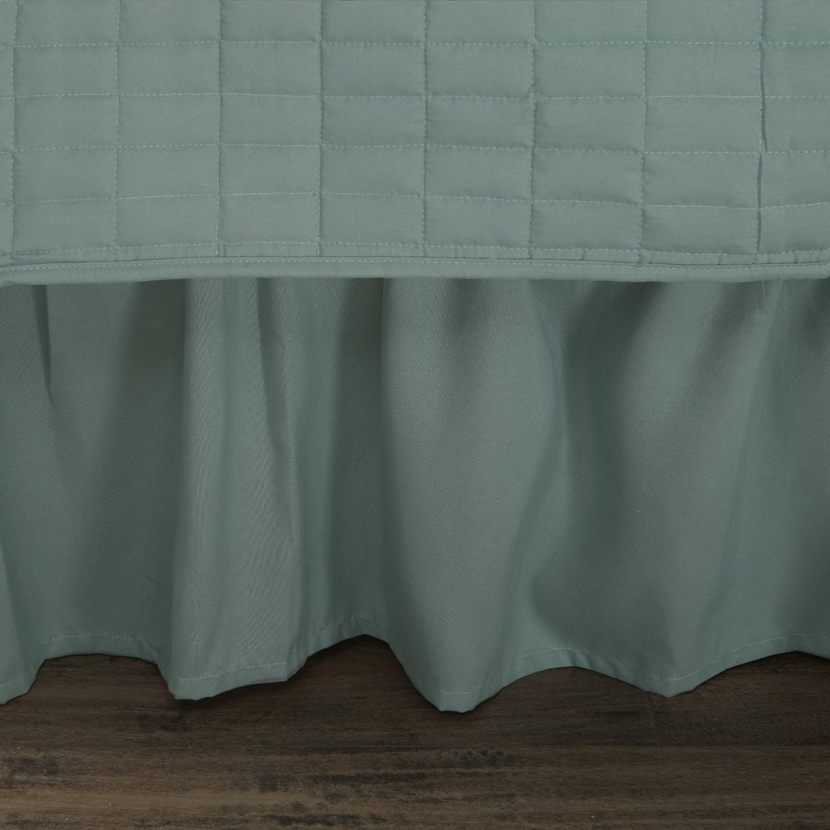 Comfort Spaces Kienna Soft Microfiber Solid Blush Stitched Pattern 5 Piece Quilt Daybed Bedding Sets 75"X39" Inches Seafoam