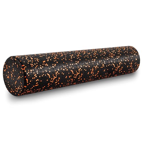 ProsourceFit High Density Foam Rollers 36 - Inches Long, Firm Full Body Athletic Massage Tool for Back Stretching, Yoga, Pilates, Post Workout Muscle Recuperation, Black/Orange