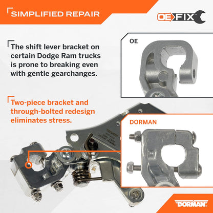 Dorman 905-671 Soporte de cambio de cambios patentado de transmisión compatible con modelos selectos Dodge/Ram (OE FIX)