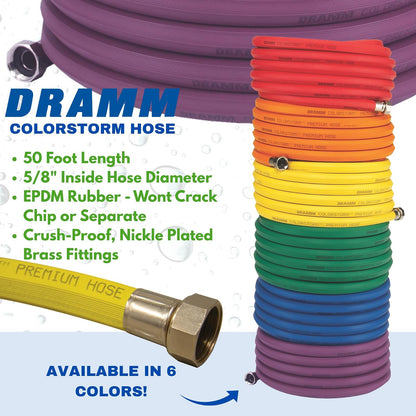 Dramm ColorStorm Premium Hule Manguera De Jardín 50-Foot por 5/8-inch diámetro, JEN-1789, Berry