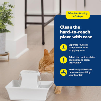 PetSafe Drinkwell Dog and Cat Water Fountain Cleaning Kit - Includes 3 Brushes to Fit Most Pet Fountains - Durable, Rust-Resistant Material