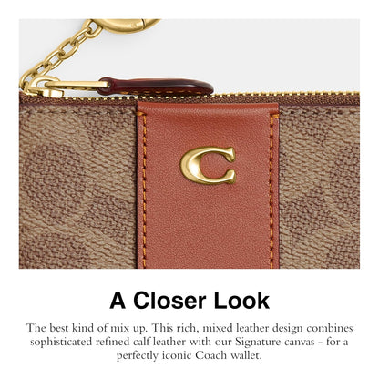 Coach Mini Id Skinny, color tostado