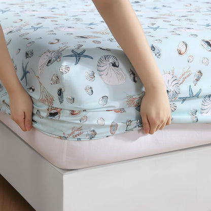Beatrice Home Fashions Juego de sábanas de Microfibra con Estampado costero, Suave, cómodo, Bolsillos de 14 Pulgadas de Profundidad, Queen, mar Oceanside