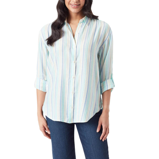 Gloria Vanderbilt Amanda - Camisa de Manga Ajustable para Mujer