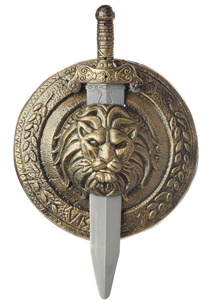 California Costumes Men's Gladiator Combat Shield & Sword 12",Multi,One Size Costume Accessory