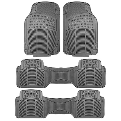 FH GROUP F11306GRAY-3ROW Floor Mat (Trimmable Heavy Duty 3 Row SUV All Weather 4pc Full Set - Gray)
