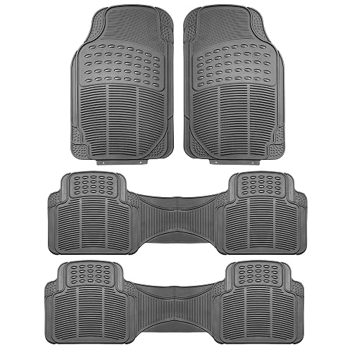 FH GROUP F11306GRAY-3ROW Floor Mat (Trimmable Heavy Duty 3 Row SUV All Weather 4pc Full Set - Gray)
