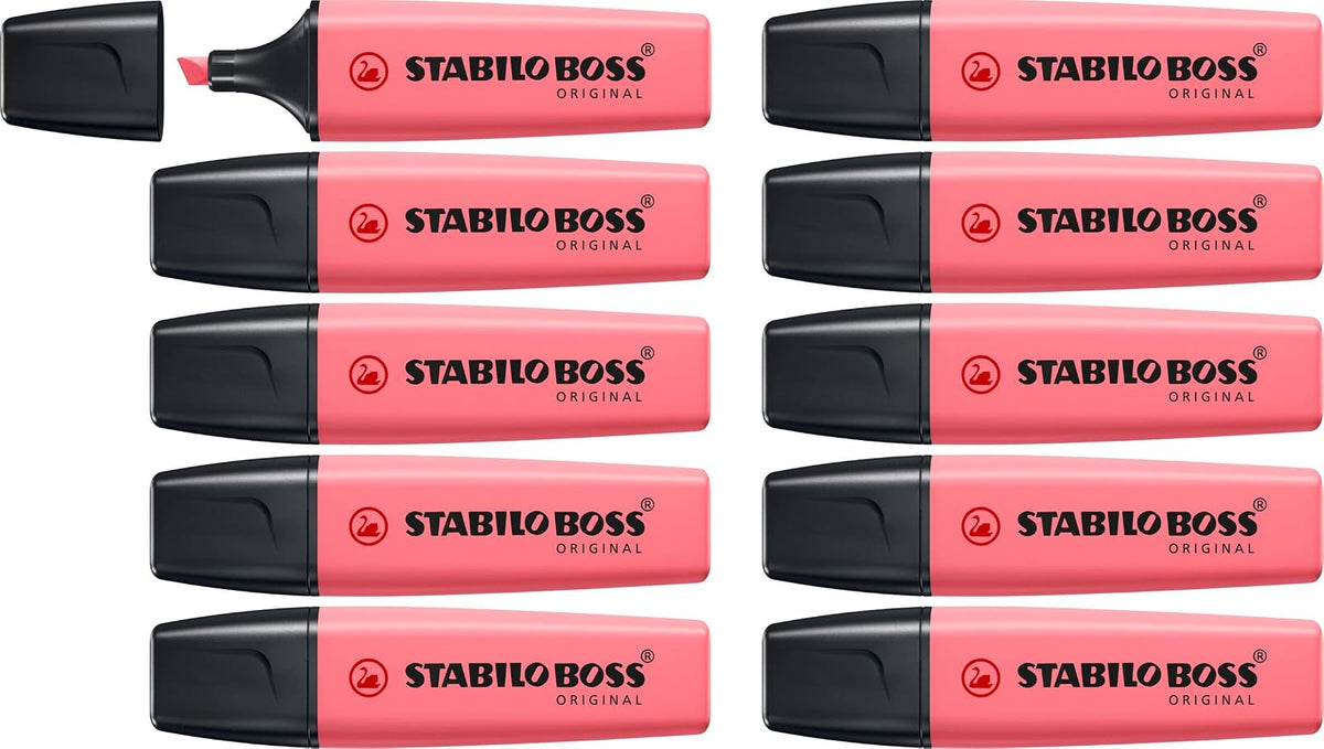 STABILO BOSS Original Marcatextos, Paquete de 10 - Flor de cerezo rosado