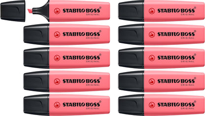 STABILO BOSS Original Marcatextos, Paquete de 10 - Flor de cerezo rosado
