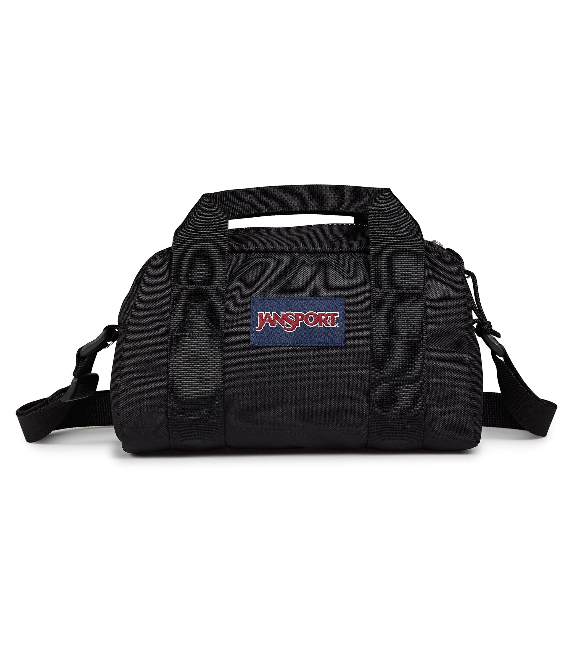 JanSport Weekender Mini Duffel - Bolsa de viaje o gimnasio, para fin de semana duradero con asas de agarre laterales, color negro, Negro -, Una talla, Mini lona de fin de semana