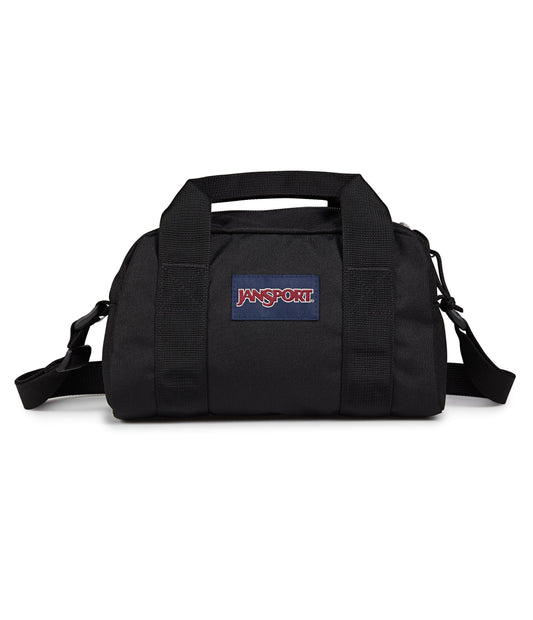 JanSport Weekender Mini Duffel - Bolsa de viaje o gimnasio, para fin de semana duradero con asas de agarre laterales, color negro, Negro -, Una talla, Mini lona de fin de semana