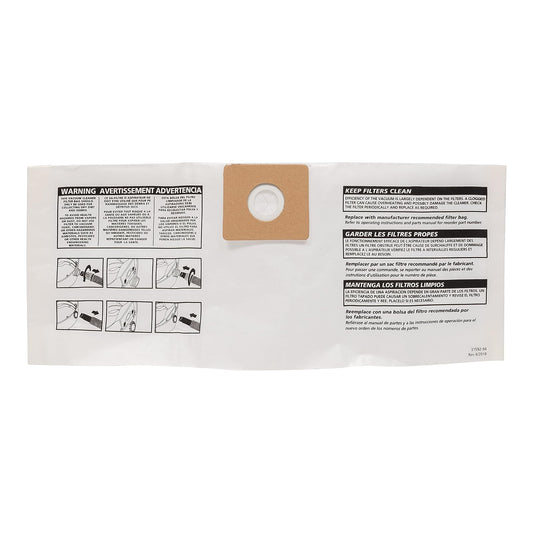 Shop-Vac 9066900 Bolsas de filtro desechables, se ajustan a tanques de 3 galones, ideales para recogida en seco, materiales no peligrosos, compatibles con modelos de 3 galones de Shop-Vac, (3 unidades