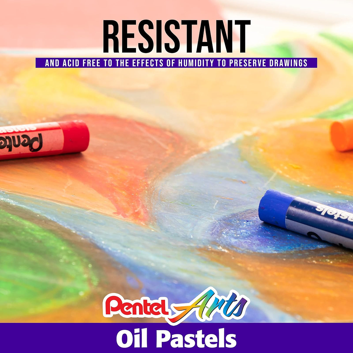 Pentel Oil Pastel Set with Carrying Case,45-Color Set, Assorted, 50/Set