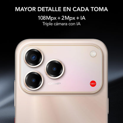 nubia Celular V80 Pro 6.7” 120Hz, 108MP+2MP, 256GB+20 GB RAM(8GB + 12GB Dinámica), Android 16, Dorado