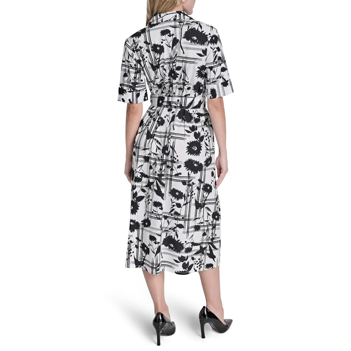 DKNY Envoltura sintética de crepé sin Mangas con Logotipo Vestido para Mujer