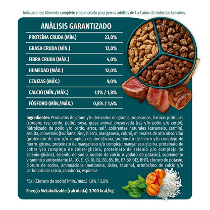 Dog Chow Purina Selección de Proteinas Adulto Todos losTamaños Sabor Cordero 10Kg