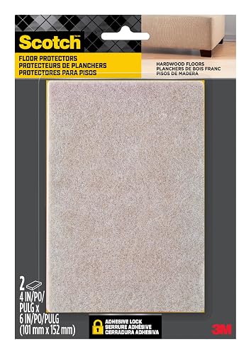 Scotch Almohadillas Para Orejas De Fieltro | Beige, 2 almohadillas, 4x6 pulgadas, rectangular, para muebles