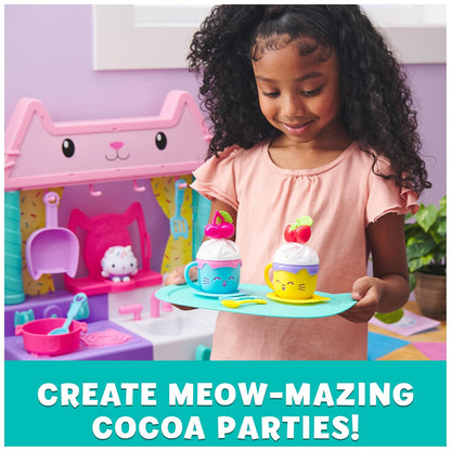 Gabby´s Dollhouse, Set de Postres y Chocolates, Conjunto de Cocina con Fiesta de Chocolate Caliente con Fruta y Confeti