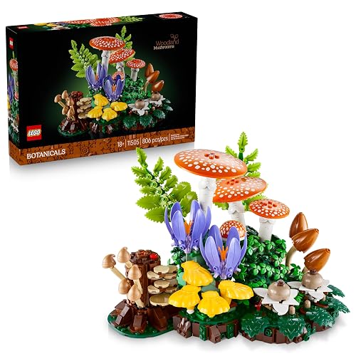 Lego Hongos del Bosque – Set de Construcción para Adultos – Decora con Hongos – Idea de Regalo para Amantes de Las Plantas – con Hongo “Venenoso” y Flores Lego – 11505