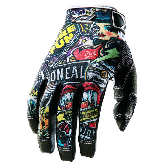 O'Neal Guantes de Saltar con gráfico de manivela, Negro (Black/Multicolor), Talla 11