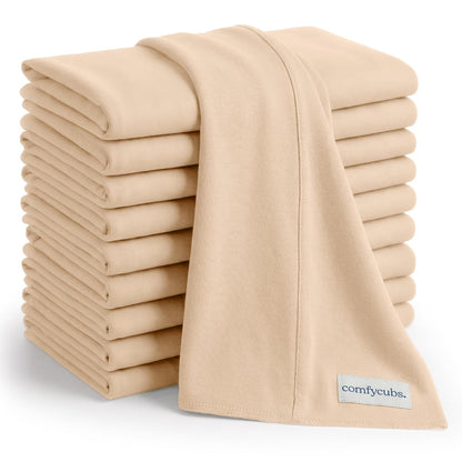 Comfy Cubs Pañitos para Eructar de Algodón para Bebé, 10 Piezas, Mora - Crema - Pack of 10