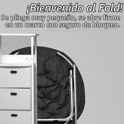 Urban Lifestyle - Silla de platillo Plegable de microgamuza, Color Negro, 27D x 32W x 29.5H