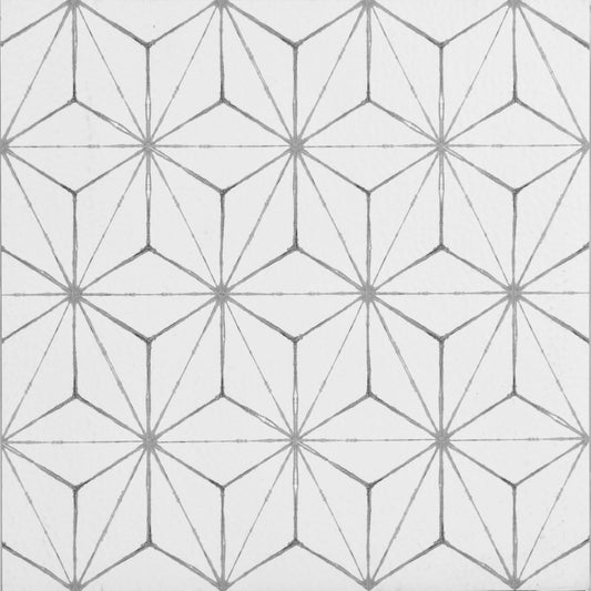 FloorPops Kikko FP2481 | Blanco y blanco roto, paquete de 1, adhesivo despega y pega