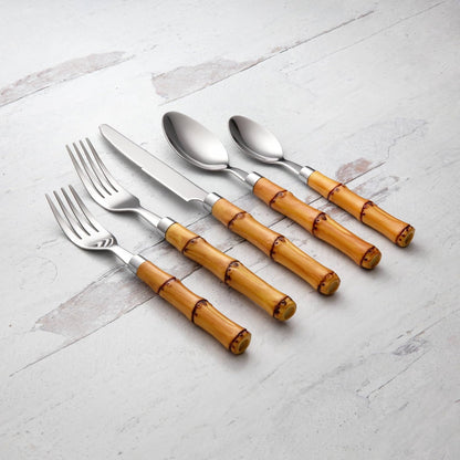 Cambridge Silversmiths Cubiertos Bamboo 20 Piezas Acero 18/0 Mango Plástico Para 4