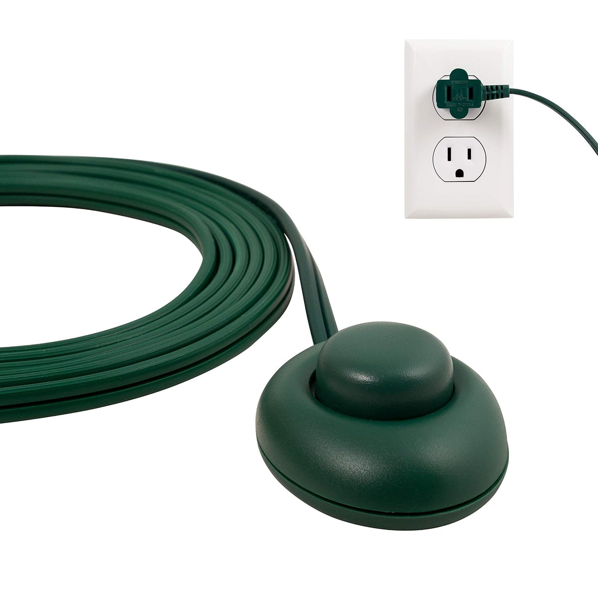 PHILIPS, Verde, Interruptor de pie enchufable, Cable de 9 pies de Largo, un tomacorriente polarizado, Interruptor de Encendido/Apagado, Perfecto para iluminación Interior, SPS1036GF / 27