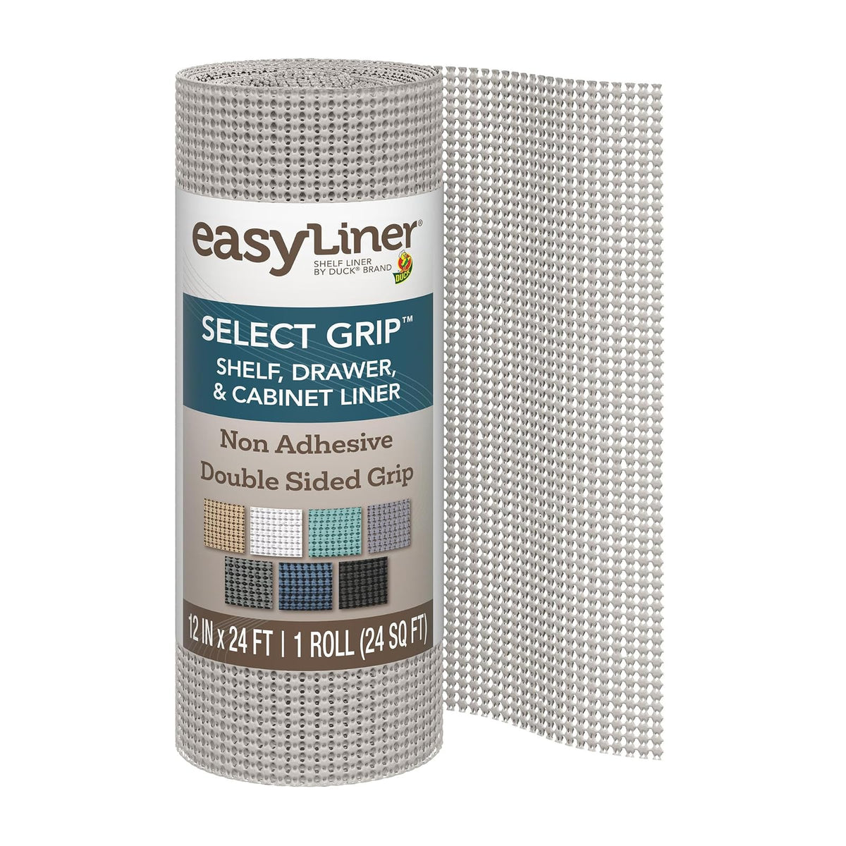 EasyLiner - Forro de Estante de Agarre selecto para cajones y gabinetes, fácil de Instalar y Cortar para Ajustar, Forro Antideslizante Antideslizante para cajones de Cocina, baño, despensa, 12