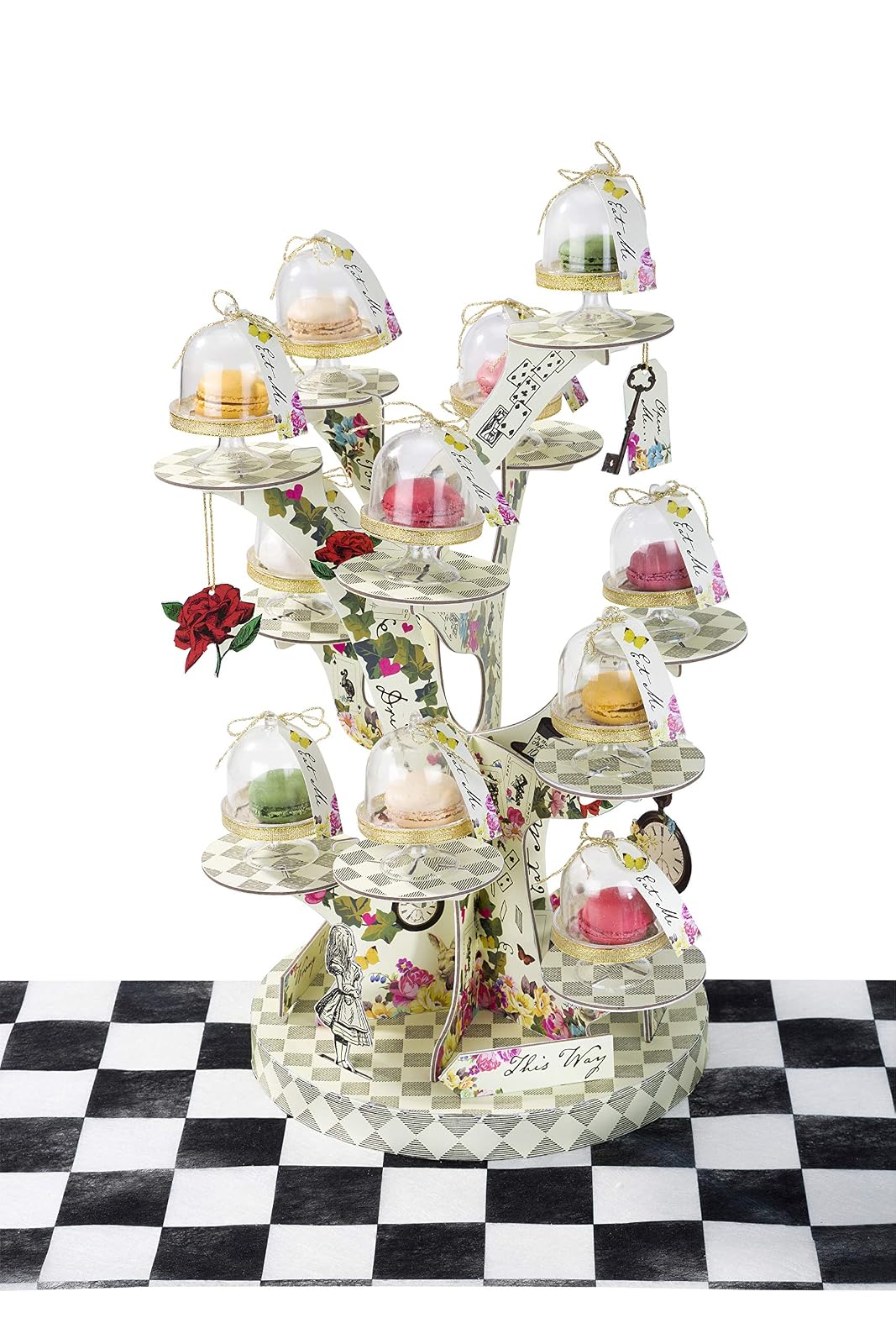 Talking Tables - Soporte para Cupcakes de Alicia en el país de Las Maravillas, Centro de Mesa Decorativo para Fiesta del Sombrerero Loco, cumpleaños, té Vespertino, Baby Shower, Colores Mixtos