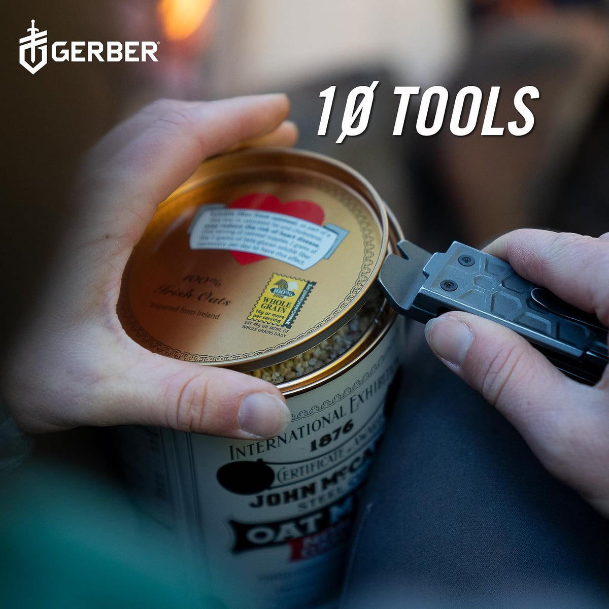 Gerber Gear Lockdown Pry 10 en 1 Multiherramienta EDC Cuchillo de bolsillo con barra de palanca para supervivencia, caza y pesca, regalos para hombres