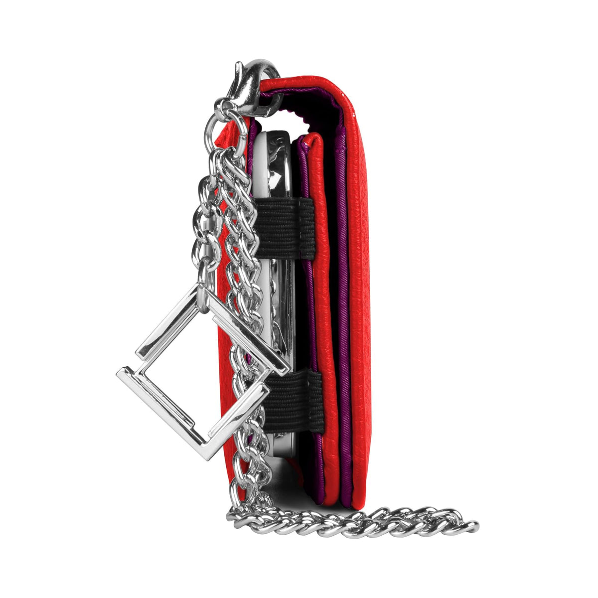 Lencca Kymira II - Cartera de Piel Vegana para Smartphone con Correa de muñeca extraíble, Color Magenta/Ciruela