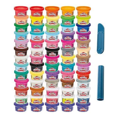 Play-Doh Super Pack de 65 latas de masa moldeable en distintos colores como Play-Doh Clásica, Color Burst, Sparkle y más, para niños y niñas a partir de 3 años