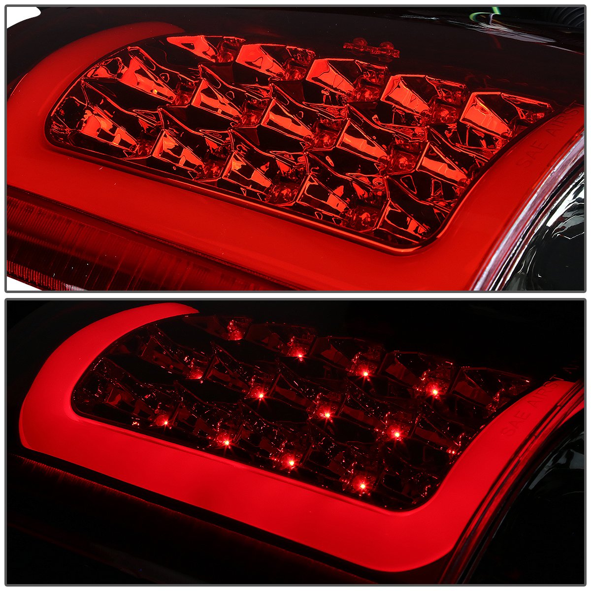 DNA Motoring Conjunto de Luces Traseras LED TL-GMCDE00-LED-3D-CH-RD, Cromo/Rojo, Conductor/Pasajero