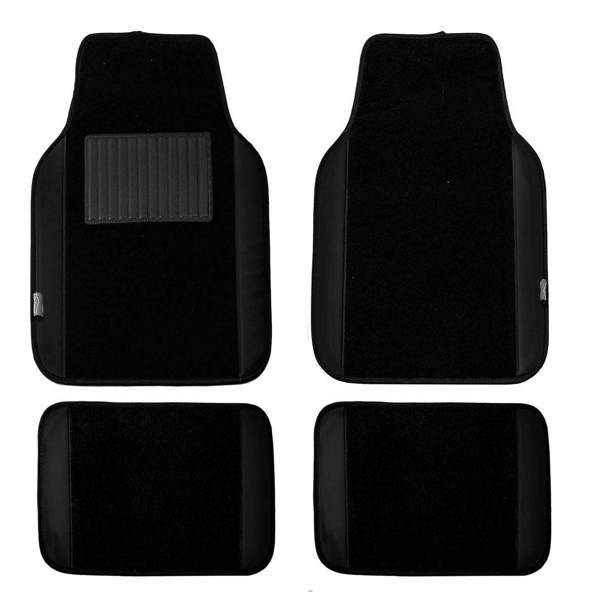 FH Group - Tapetes de Cuero sintético para Automóvil, Resistentes, Rojo/Negro - Black