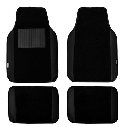 FH Group - Tapetes de Cuero sintético para Automóvil, Resistentes, Rojo/Negro - Black