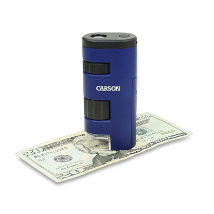 Carson Pocket Micro 20X-60x LED Microscopio de Bolsillo de Mano Stem Juguete (MM-450)
