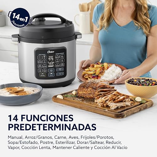 Olla Eléctrica Multifunción Oster Turbo 5.7 Litros Color Plata Modelo CKSTPCECT57D