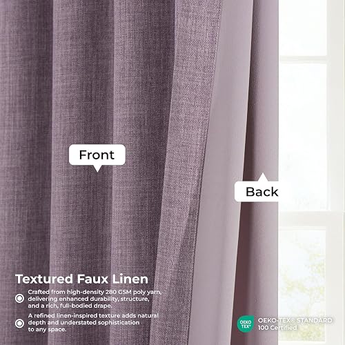HPD Half Price Drapes - Cortinas de Lino sintético para Sala de Estar (1 Panel), 50 de Ancho x 84 de Largo, Cortinas texturizadas para oscurecer la habitación para recámara, 84 Pulgadas de Largo