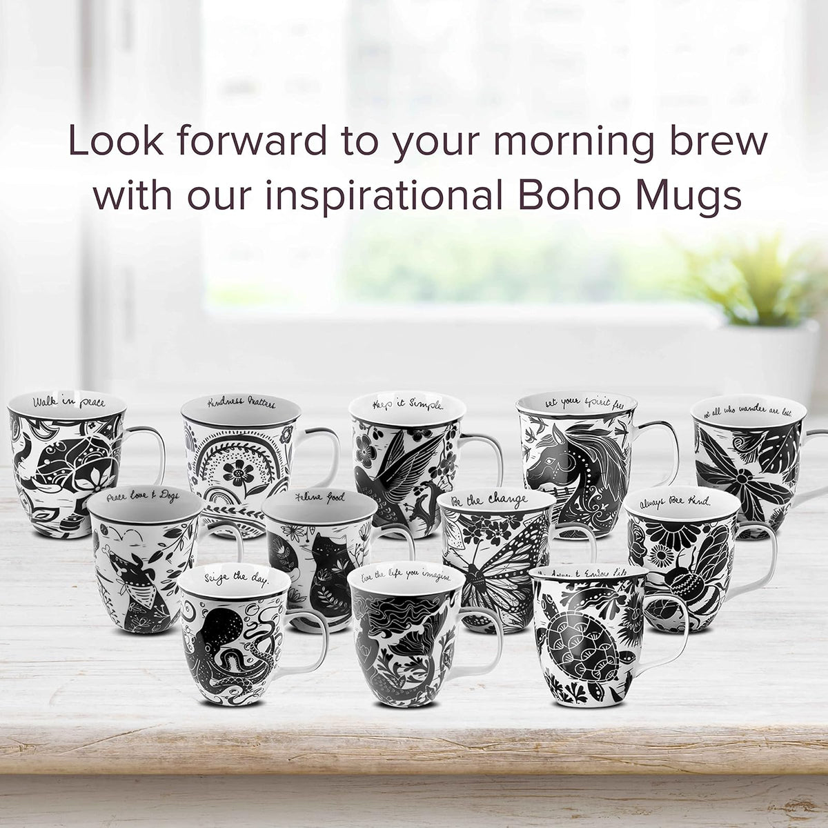 Karma Gifts Boho - Taza, diseño de calavera de azúcar, color blanco y negro, Sirena, Mermaid, 1
