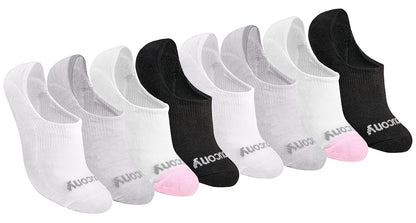 Saucony Calcetines Invisibles Acolchados para Mujer, Paquete de 8 Pares - M - clóset (8 pares)