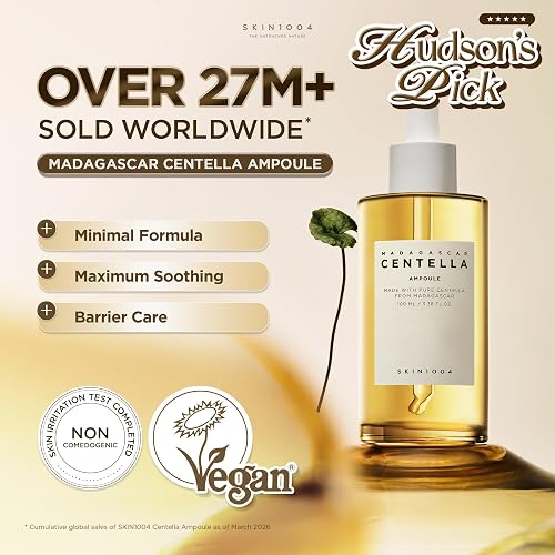 SKIN1004 Madagascar Centella Asiatica Ampoule Suero facial (1.85 onzas) – 100% extracto de Centella Asiática – para calmar la piel sensible y propensa al acné