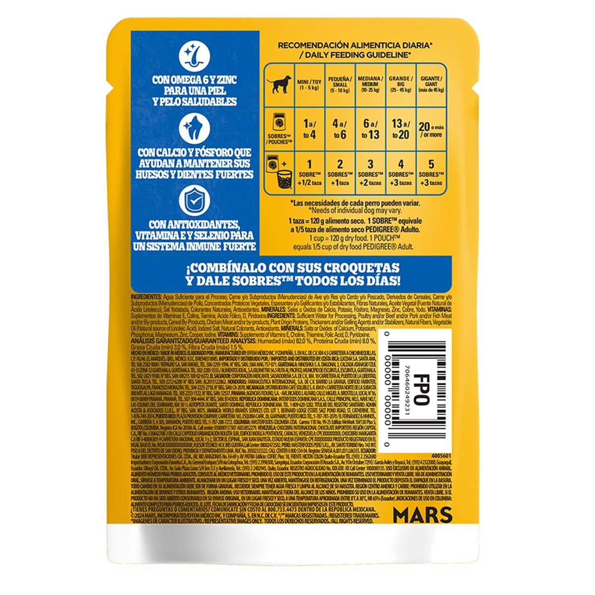 Pedigree - Alimento Húmedo para Perro Adulto, Pollo En Filetes, 24 Sobres, con Proteína, Antioxidantes y Vitamina E