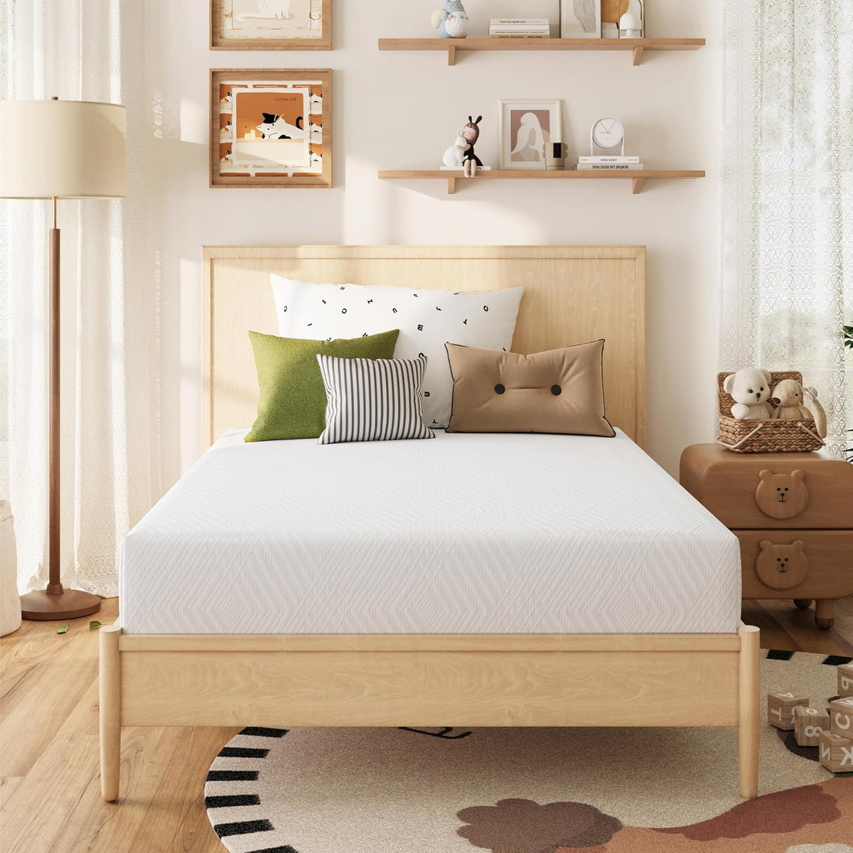 MLILY Colchón matrimonial en una Caja, colchones de 6 Pulgadas Fabricados en Estados Unidos para Cama de Plataforma, Cama Doble, litera de Espuma viscoelástica, firmeza Media