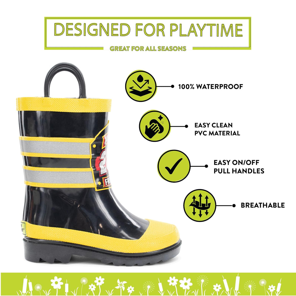 Western Chief, Botas Impermeables para Niños | Construido para jugar al aire última intervensión, trabillas para vestirse, plantilla de EVA cómoda, suela de tracción de